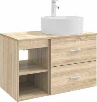 vidaXL Juego De Muebles De Ba&ntilde;o 2 Uds. Roble Sonoma Vidaxl