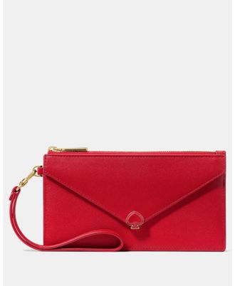 Kate Spade New York Womens Yours Truly Envelope Wristlet - Red Leather - One Size