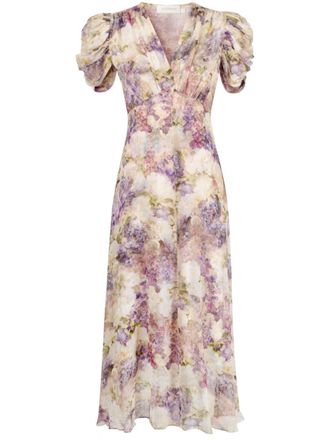 Zimmermann Abito Lyrical midi a fiori - DREAMY FLORAL