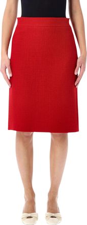 Valentino Garavani Plain Wool Tweed Midi Skirt