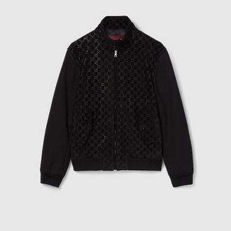 ジャケット GUCCI Black stretch polyester jacket (781370Z8BSA 1000) Gucci Black Stretch Polyester Jacket | italist