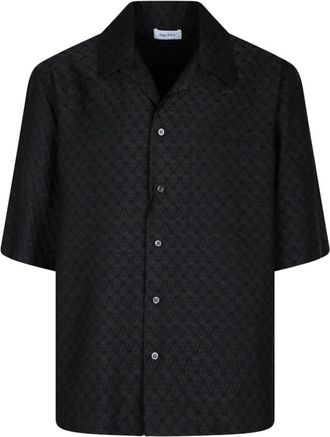 Alexander McQueen Alexander McQueen, Short Sleeve Shirts, male, Black, Size: XL Skull Jacquard Shirt