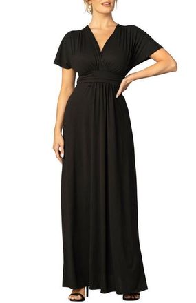 Kiyonna Vienna V-Neck Maxi Dress in Black Noir at Nordstrom, Size X-Large