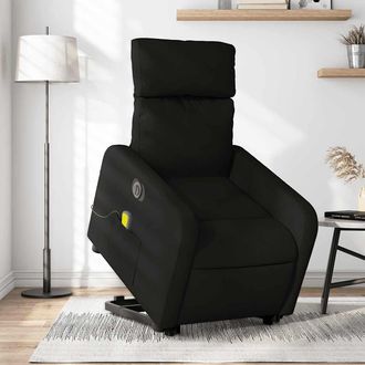 vidaXL Vidaxl - Sill&oacute;n De Masaje El&eacute;ctrico Reclinable Elevable Tela Negro