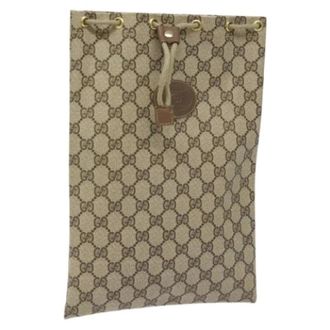 Gucci Pre-owned Bags, female, Beige, Size: ONE SIZE Pre-owned Vintage GG Canvas Pouch