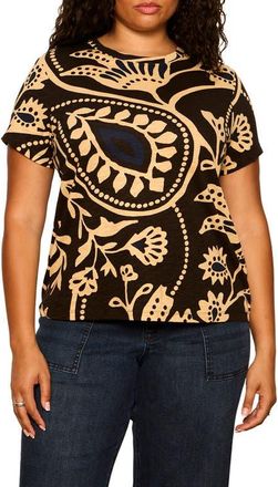 Sanctuary The Perfect T-Shirt in Mega Shapeshift Black at Nordstrom, Size 3X