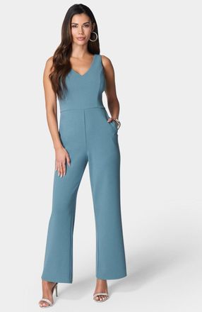 Bebe WomenS Scuba Crepe V-Neck Jumpsuit