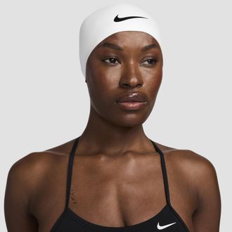 Nike Unisex Swim Silicone Dome Cap in White | NESSE120-100