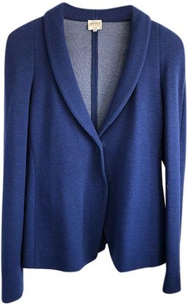 Armani Collezioni Blue Lightweight Wool Blend Blazer Size 40