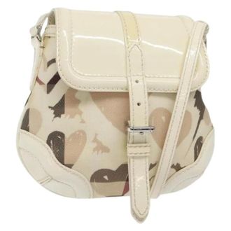 Burberry Pre-owned Cross Body Bags, female, Beige, Size: ONE SIZE Pre-owned Canvas Shoulder Bag
