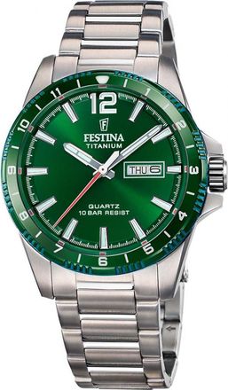 Festina F20698-3 Mens Titanium Watch - Silver - One Size