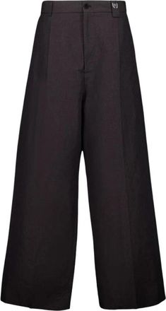 Balenciaga Cotton Large-Fit Broek - Heren - Wijde Broeken - Zwart - M - Katoen - Broeken