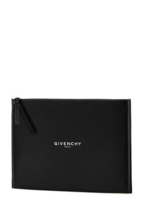 Givenchy Mens Black Leather Large Antigona Stamped Clutch