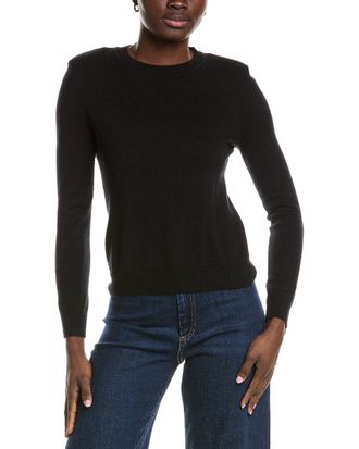 Minnie Rose Power Shoulder Cashmere-Blend Sweater