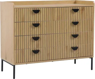 Oviala C&oacute;moda con 5 cajones en mdf con decoraci&oacute;n de melamina de madera