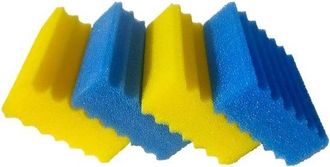 OEM Filtro Para Estanques, Espuma Para Filtro De Estanques, Apto Para Cbf, 350-2 Espuma Azul Gruesa + 2 Espuma Amarilla Fina), 23 20 8 Cm