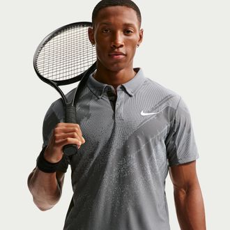 Nike Mens Court Slam Dri-FIT ADV Tennis Polo in Grey | IB1028-060