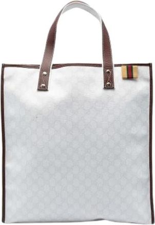 Gucci Pre-owned Tote Bag - Dames - Vintage Shopper - Wit - ONE Size - Leer - Vintage
