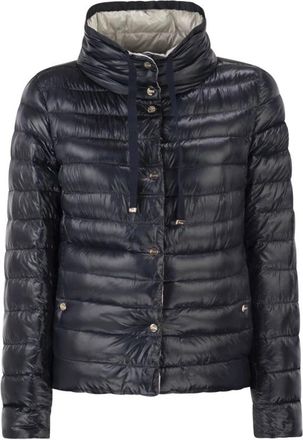 Herno Reversible Ultralight Down Jacket - Dames - Gewatteerde jassen - Blauw - XL - Nylon - Jassen