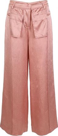 Valentino Textured Wool Trousers - Pink