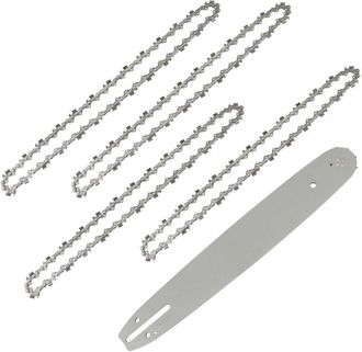 OEM Barra Gu&iacute;a De 35 Cm Con 4 Cadenas De Motosierra, 52 Eslabones De Arrastre, Paso De 3/8, Calibre De 0,05 (1,3 Mm)