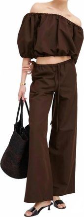 SPRWMN Linen Wide Leg Pintuck Trousers In Americano