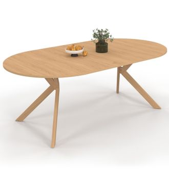 IDMarket Alix Tavolo Da Pranzo Rotondo Allungabile Per 4-10 Persone Con Gamba A Ragno Effetto Faggio 110-200 Cm