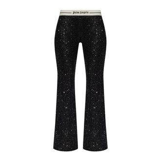 Palm Angels Sequin Broeken - Dames - Broeken - Zwart - Maat: XS Poliester