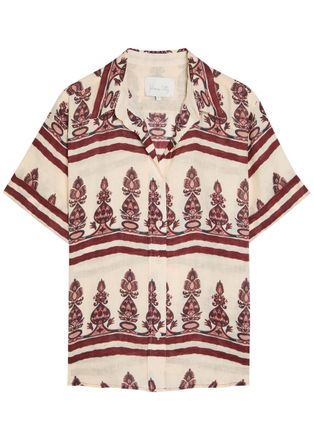 Johanna Ortiz La Creciente Printed Linen Shirt - Ecru - 10 (UK14 / L)