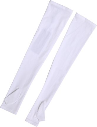 Dolce & Gabbana White Nylon Fingerless Elbow Length Women Womens Gloves (Pre-Owned)