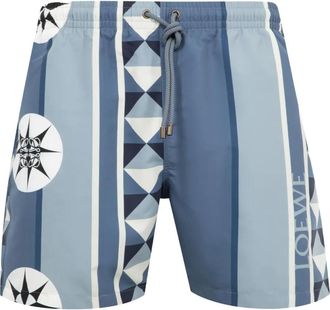 Loewe geometric-print swim shorts - Blue