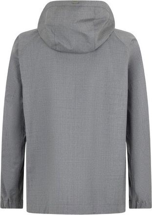 Herno Mens Gray Virgin Wool Shell Jacket Clothing
