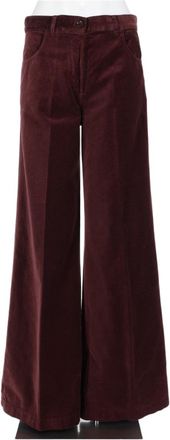 Aspesi Wide-Leg Cotton Velvet Trousers with High Waist and Relaxed Fit