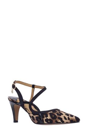 J. Rene&eacute; Aldonsa Ankle Strap Pointed Toe Pump in Brown/Black at Nordstrom, Size 7.5