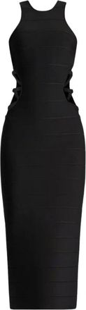 H&eacute;rve L&eacute;ger Midi Jurk voor overdag - Dames - Casual kleedjes - Zwart - XS - Polyester - Kleedjes