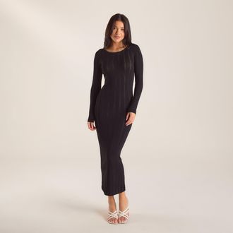 Lounge Knitted Maxi Dress - Black - S