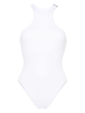The Attico Costume intero con placca logo - Bianco