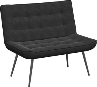 vidaXL Banco De Terciopelo Negro 110x74x84 Cm Vidaxl