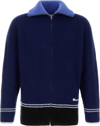 Marni Blue Wool Blend Cardigan