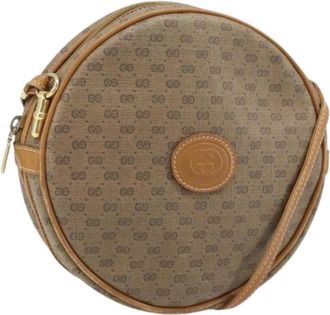 Gucci Pre-owned Vintage Micro Small GG Canvas Schoudertas - Dames - Vintage Schoudertas - Beige - ONE Size - Leer - Vintage