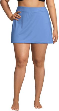 Lands End Plus Size Tummy Control Swim Skirt in Lake Blue at Nordstrom, Size 26W