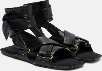 Khaite Boden Tie leather sandals