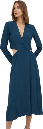 Patrizia Pepe Dames, Jurken, Blauw, Maat: XS Zijde