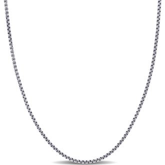 Delmar Round Box Link Chain Necklace, 1.60mm in White Gold at Nordstrom Rack