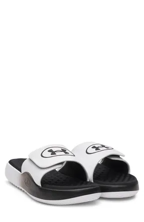 Under Armour Ignite Pro 8 Slide Sandal in White/Black at Nordstrom