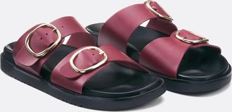 La Redoute Collections Leren muiltjes met dubbele gesp, Signature SALOME