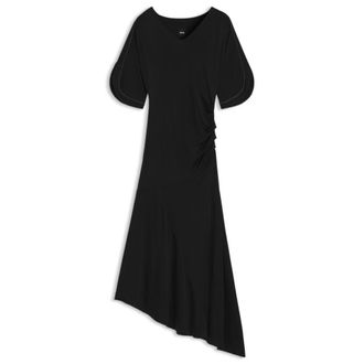 BOSS Jersey dress with slit sleeves