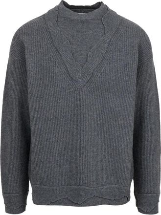 Laneus Sweaters Grijs - Heren - Ronde hals truien - Grijs - L - Wol - Truien & Vesten