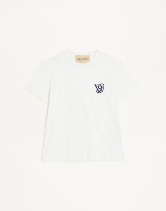 Valentino Cotton T-Shirt With Vg Patch