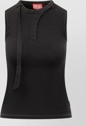 Diesel ribbed slim-fit zip-detail tank top